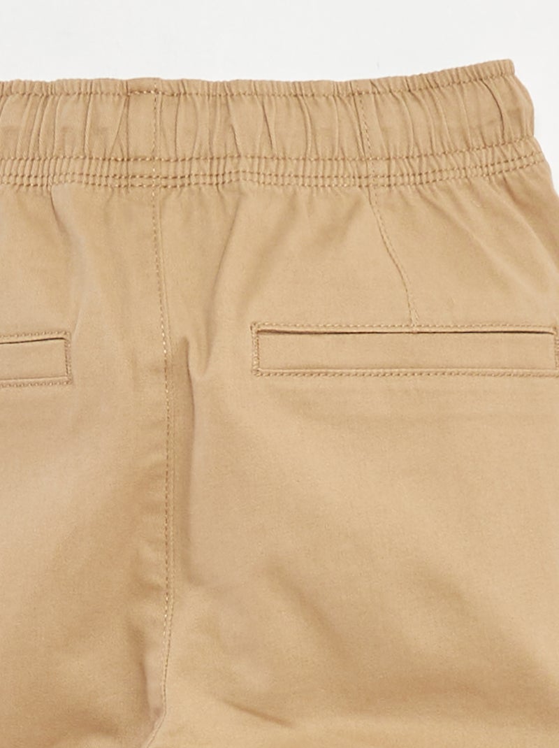 Broek met zakken en verstelbare taille Biege - Kiabi