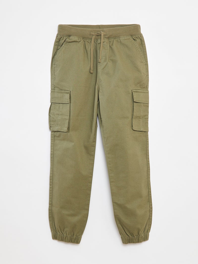 Broek met zakken en verstelbare taille groen - Kiabi