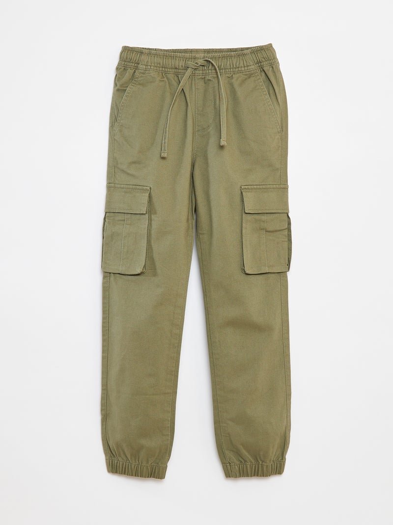 Broek met zakken en verstelbare taille groen - Kiabi