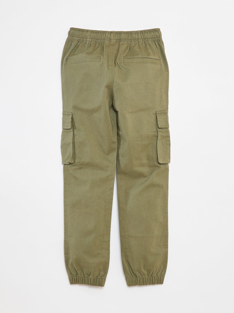 Broek met zakken en verstelbare taille groen - Kiabi