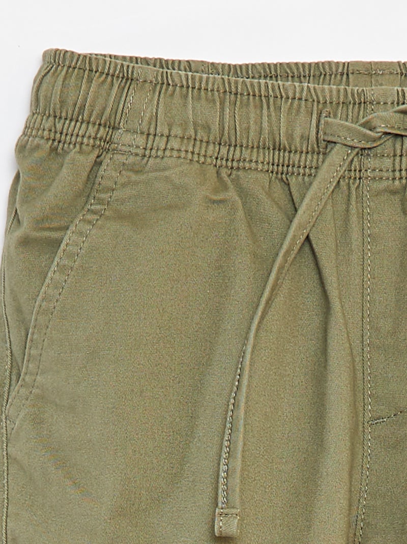 Broek met zakken en verstelbare taille groen - Kiabi