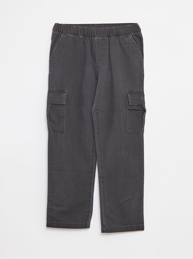 Broek met zakken en verstelbare taille Zwart - Kiabi