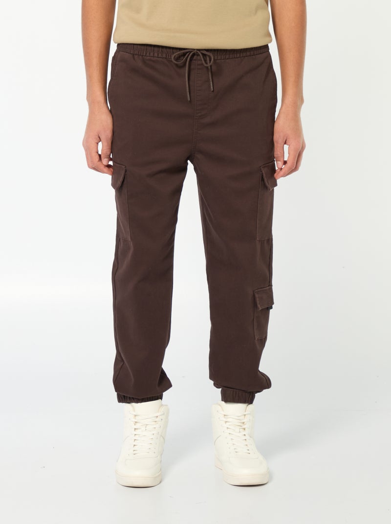 Broek met zakken in joggingstijl Bruin - Kiabi