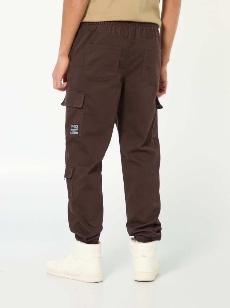 Broek met zakken in joggingstijl Bruin - Kiabi