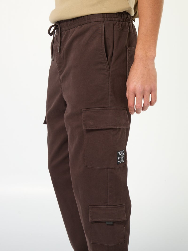 Broek met zakken in joggingstijl Bruin - Kiabi