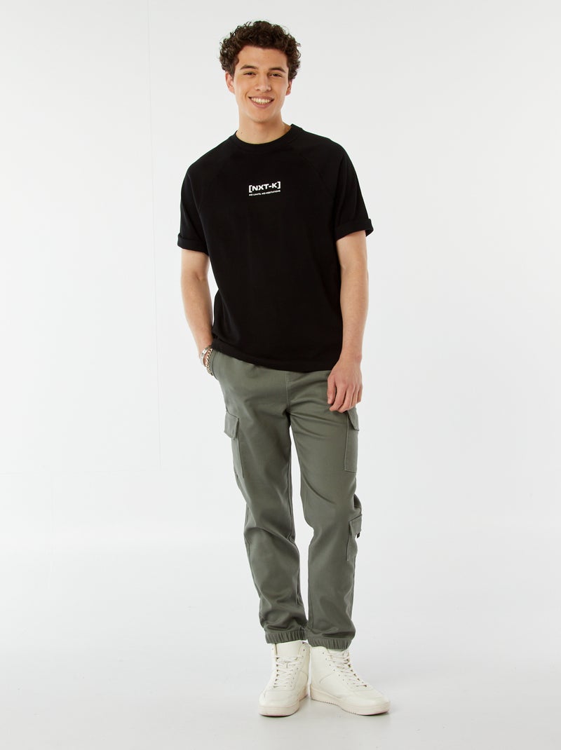 Broek met zakken in joggingstijl Groen - Kiabi