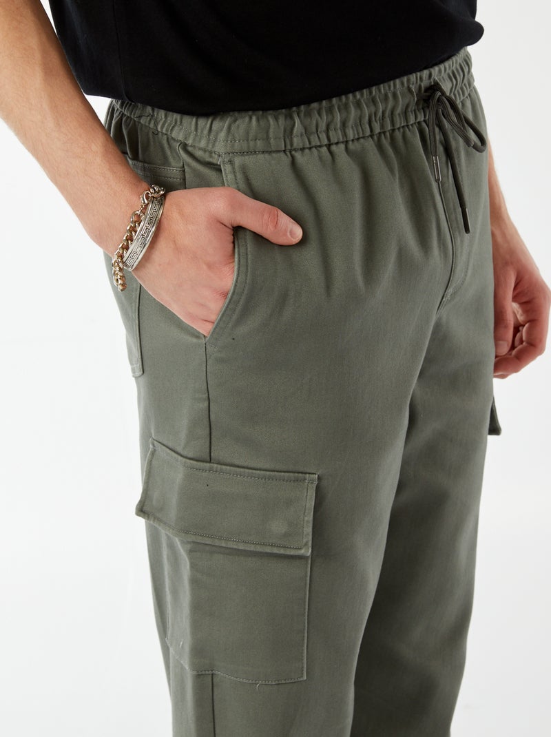 Broek met zakken in joggingstijl Groen - Kiabi