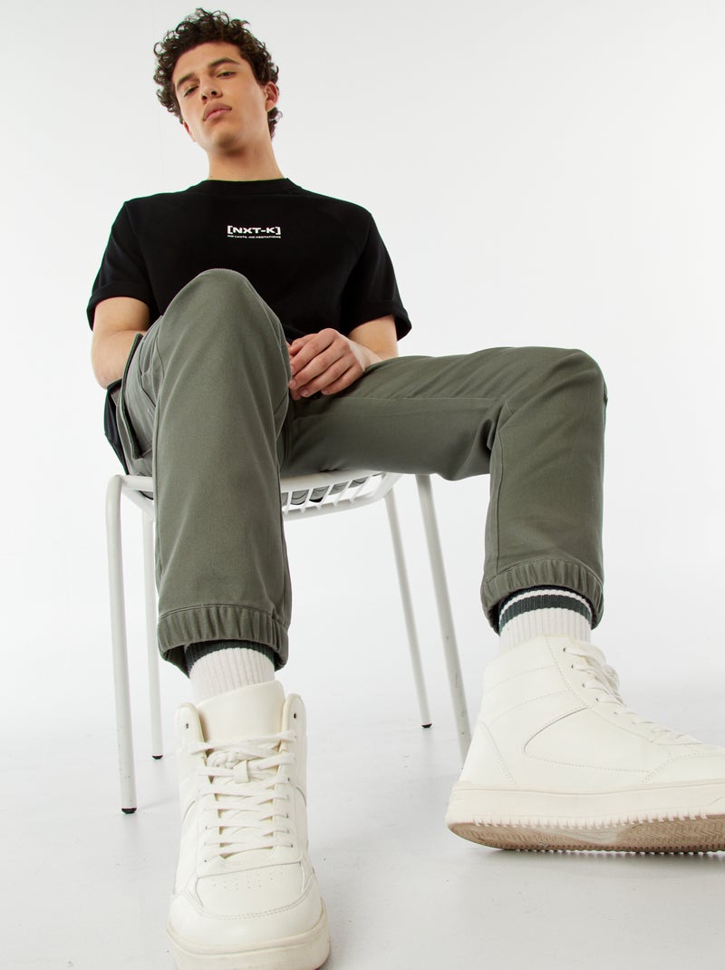 Broek met zakken in joggingstijl Groen - Kiabi