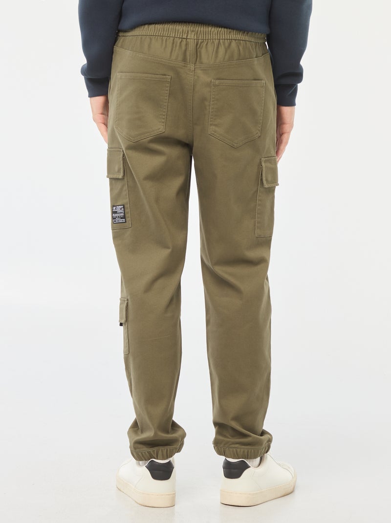 Broek met zakken in joggingstijl Kaki - Kiabi