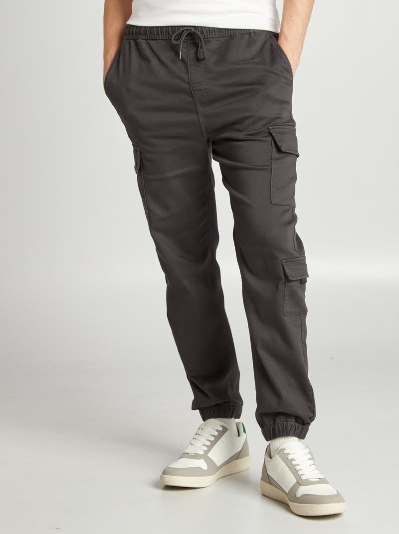 Broek met zakken in joggingstijl ZWART - Kiabi