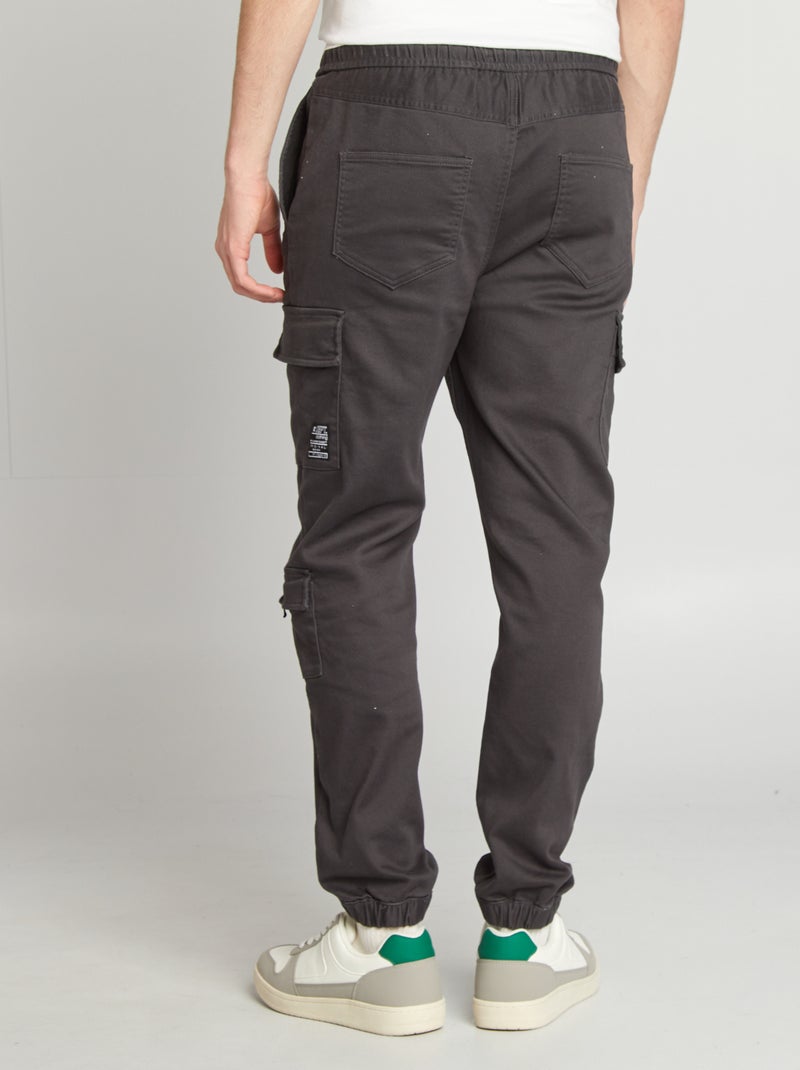 Broek met zakken in joggingstijl ZWART - Kiabi