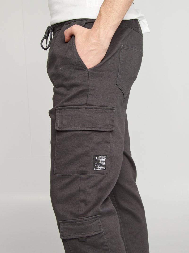 Broek met zakken in joggingstijl ZWART - Kiabi