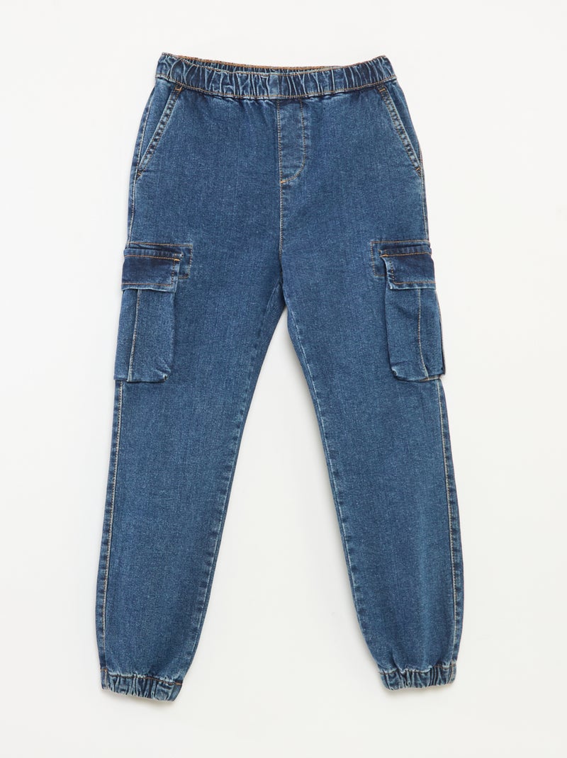 Broek met zakken van stretchdenim - Comfortabel model Blauw - Kiabi