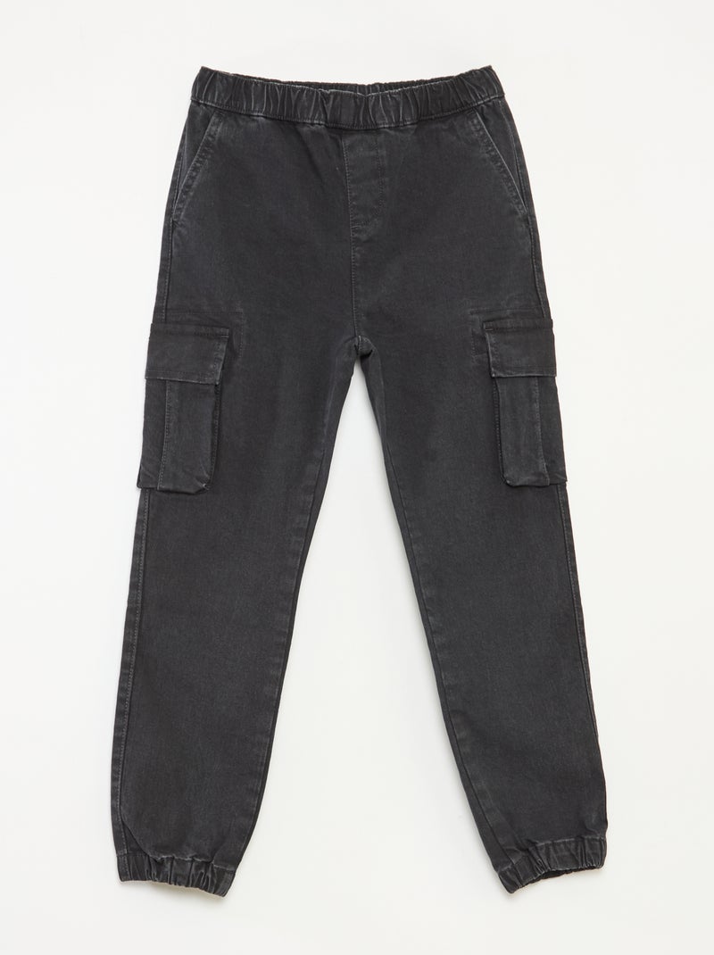 Broek met zakken van stretchdenim - Comfortabel model Grijs - Kiabi