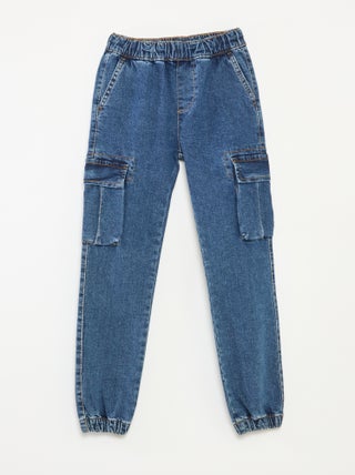 Broek met zakken van stretchdenim - Nauwsluitend model