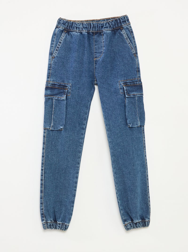 Broek met zakken van stretchdenim - Nauwsluitend model Blauw - Kiabi