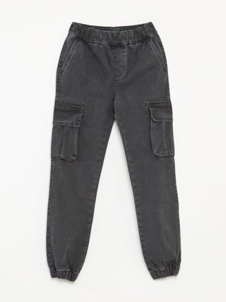 Broek met zakken van stretchdenim - Nauwsluitend model