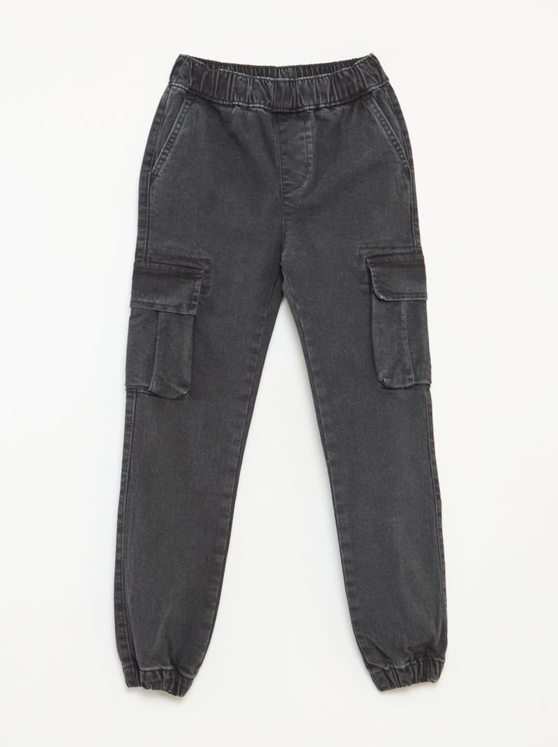 Broek met zakken van stretchdenim - Nauwsluitend model Grijs - Kiabi