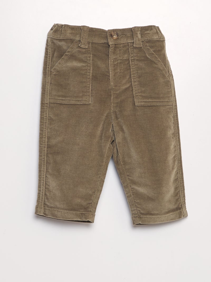 Broek van corduroy GROEN - Kiabi