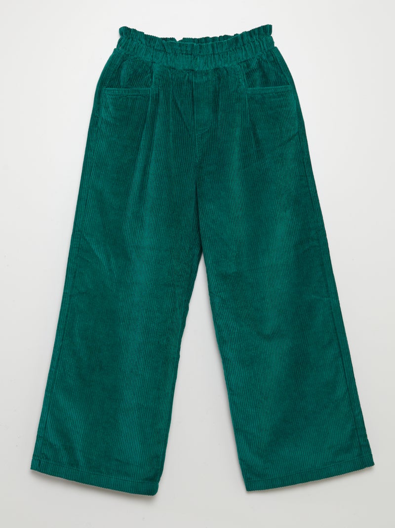 Broek van corduroy GROEN - Kiabi