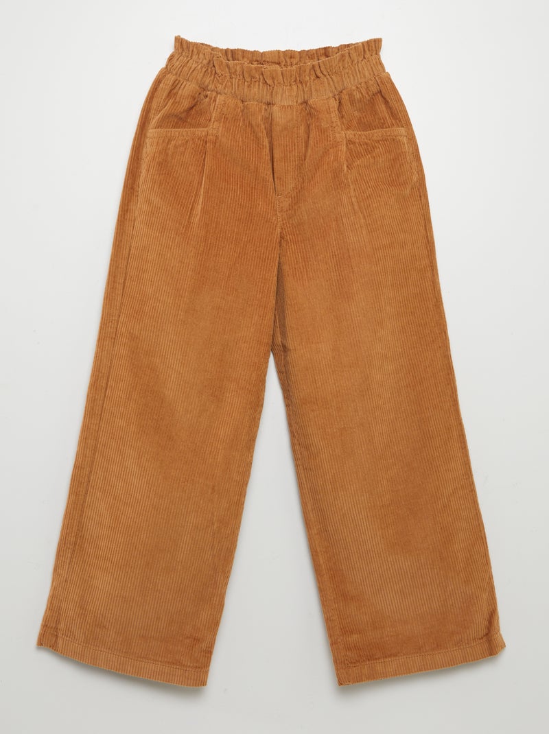 Broek van corduroy ORANJE - Kiabi