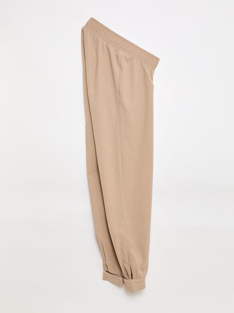 Broek van crêpestof - So Easy Biege - Kiabi