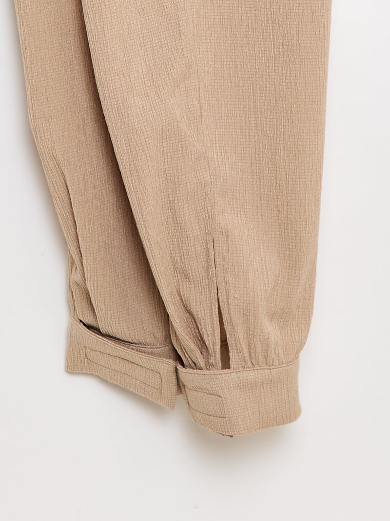 Broek van crêpestof - So Easy Biege - Kiabi