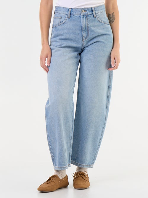 Broek van denim met wijde barrel fit - Kiabi