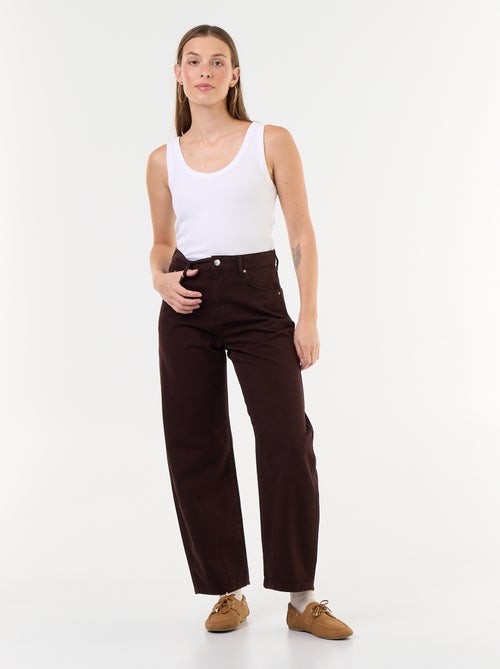Broek van denim met wijde barrel fit - Kiabi Broek van denim met wijde barrel fit - Kiabi