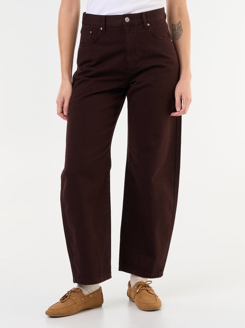 Broek van denim met wijde barrel fit - Kiabi Broek van denim met wijde barrel fit - Kiabi