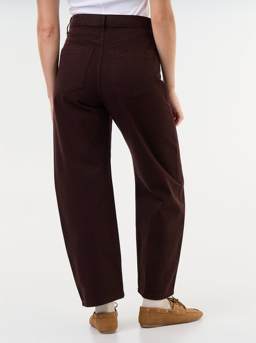 Broek van denim met wijde barrel fit - Kiabi Broek van denim met wijde barrel fit - Kiabi