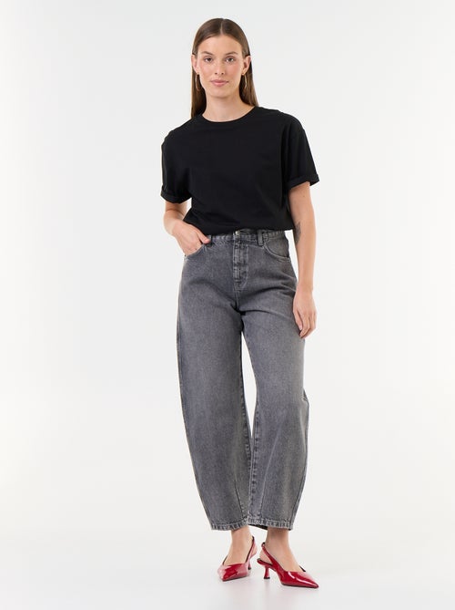Broek van denim met wijde barrel fit - Kiabi
