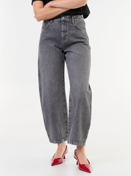Broek van denim met wijde barrel fit - Kiabi