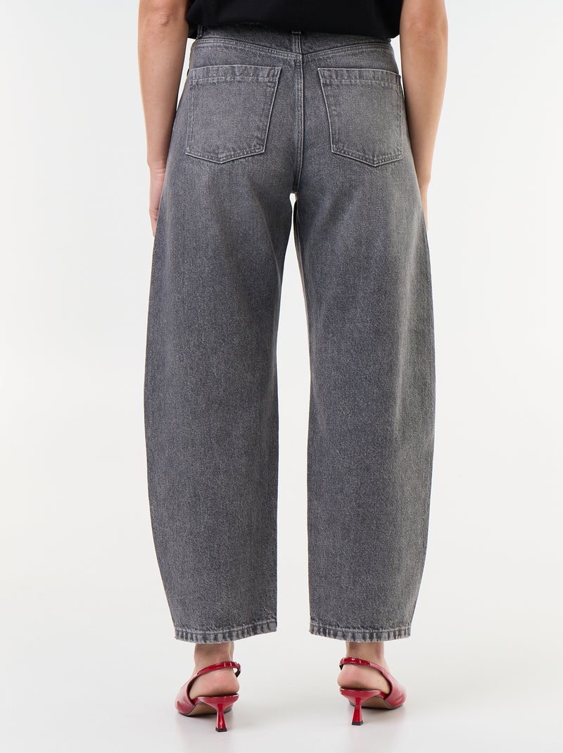Broek van denim met wijde barrel fit Grijs - Kiabi