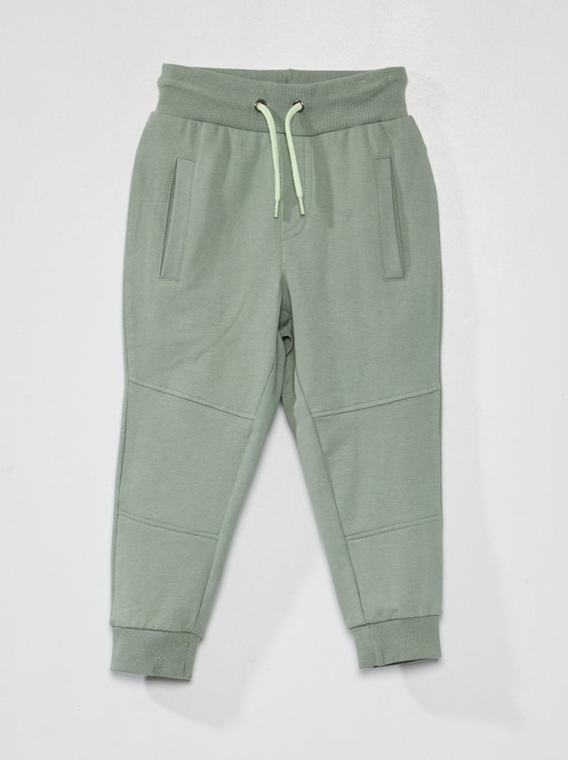 Broek van effen joggingstof GROEN - Kiabi