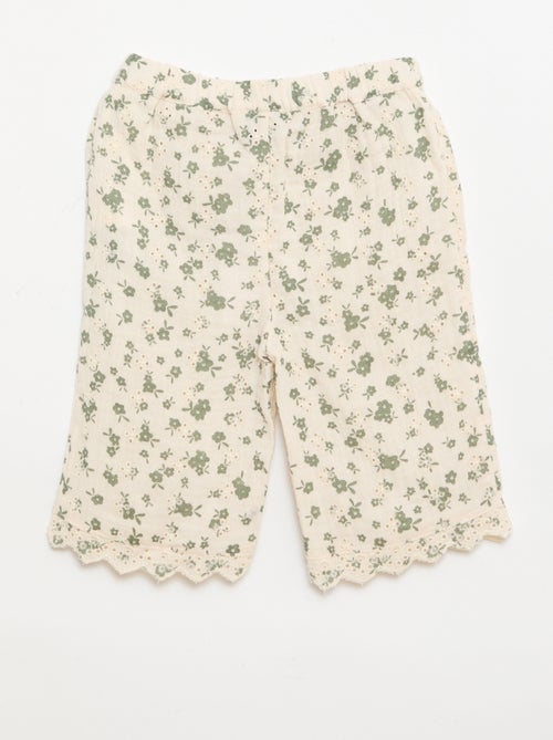 Broek van geborduurd katoengaas - Kiabi Broek van geborduurd katoengaas - Kiabi