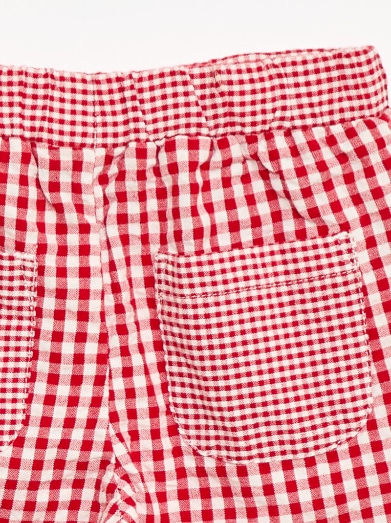 Broek van geribde jerseytricot met elastische taille Rood - Kiabi