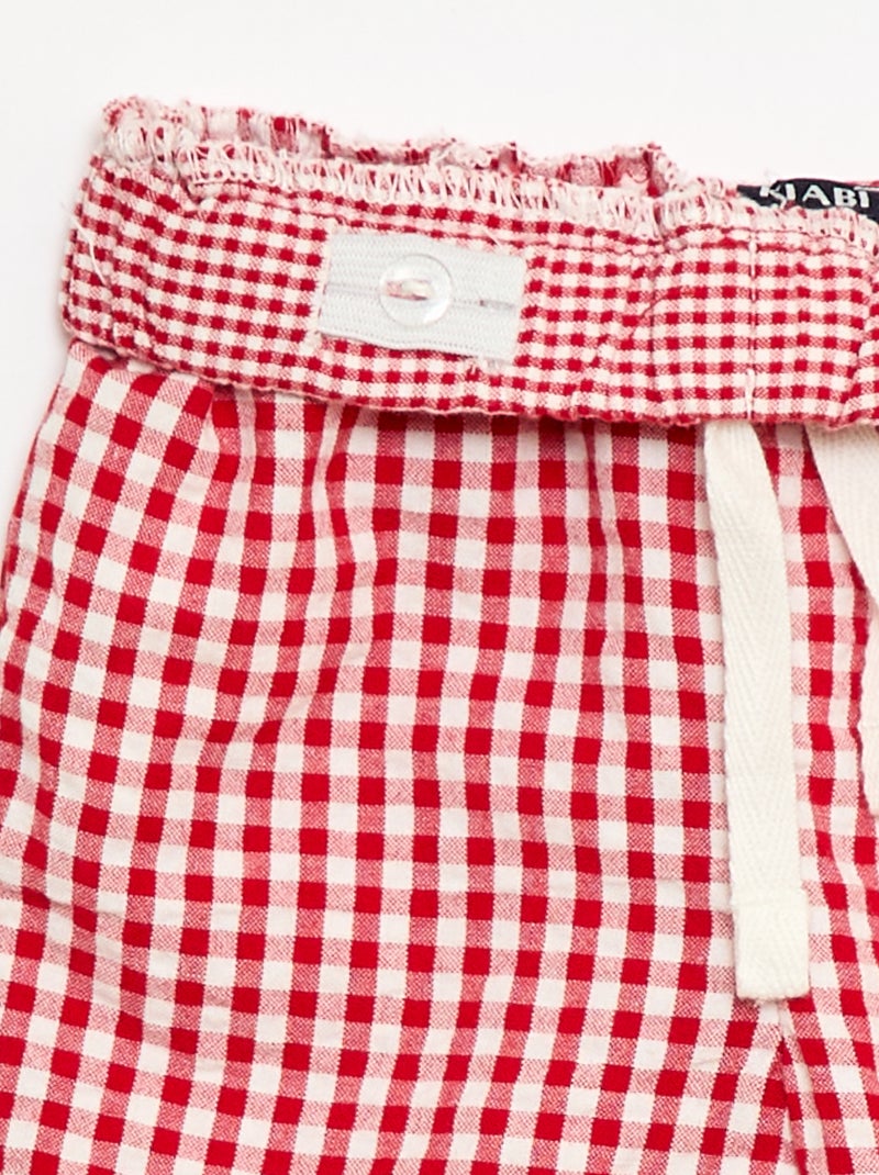 Broek van geribde jerseytricot met elastische taille Rood - Kiabi