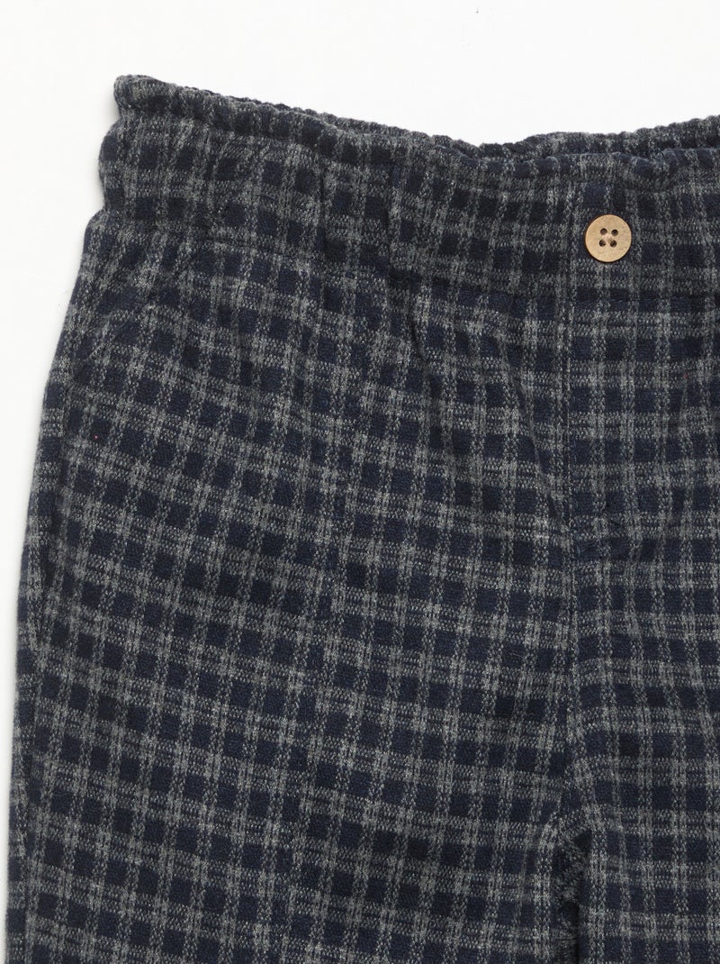 Broek van geruwde flanel Blauw - Kiabi