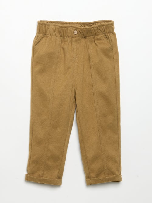 Broek van geruwde flanel - Kiabi
