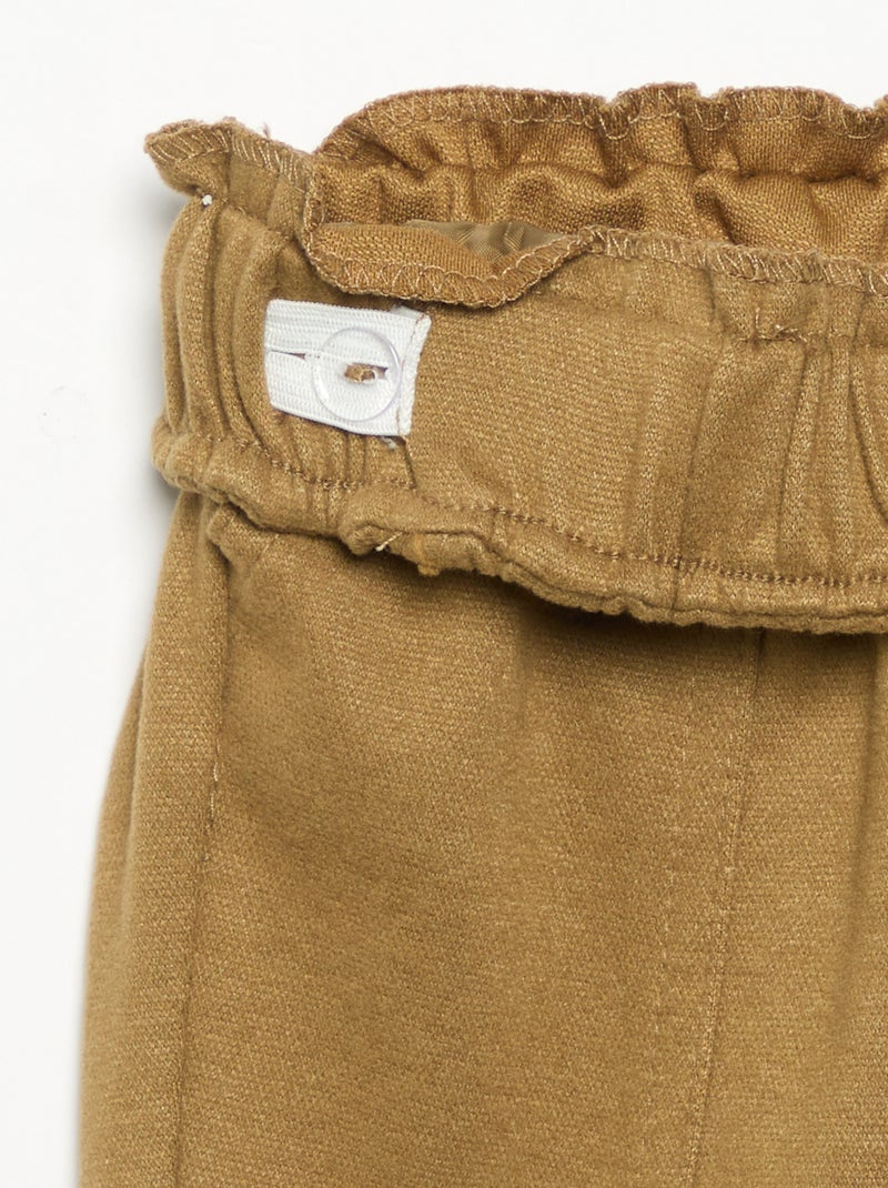 Broek van geruwde flanel Groen - Kiabi