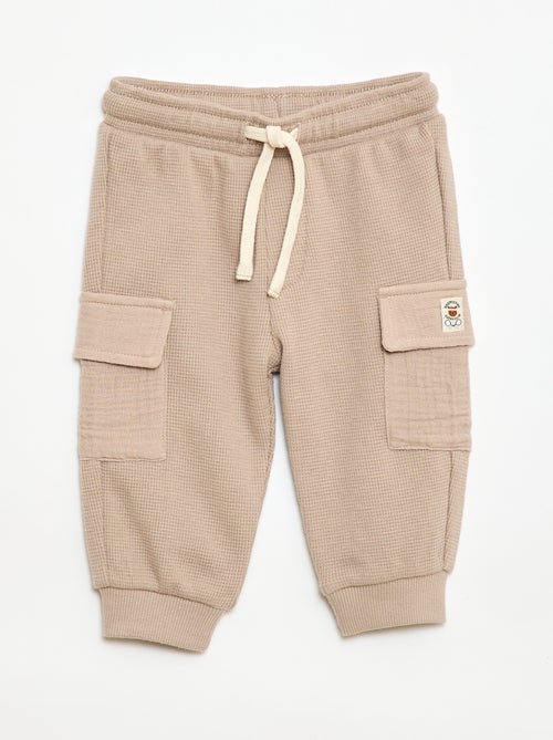 Broek van gewafelde tricot - Kiabi