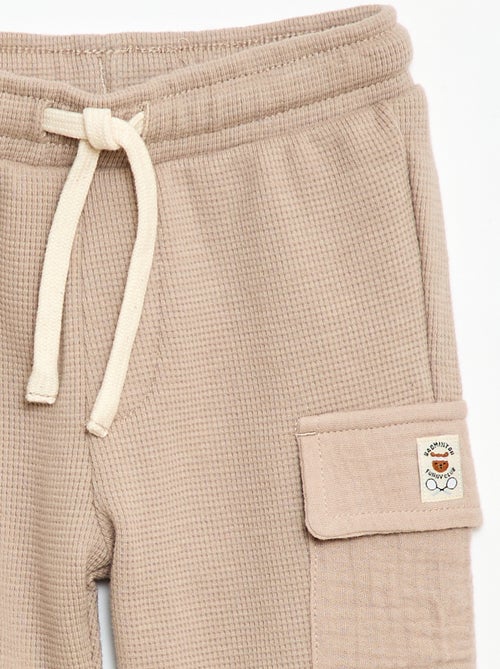 Broek van gewafelde tricot - Kiabi