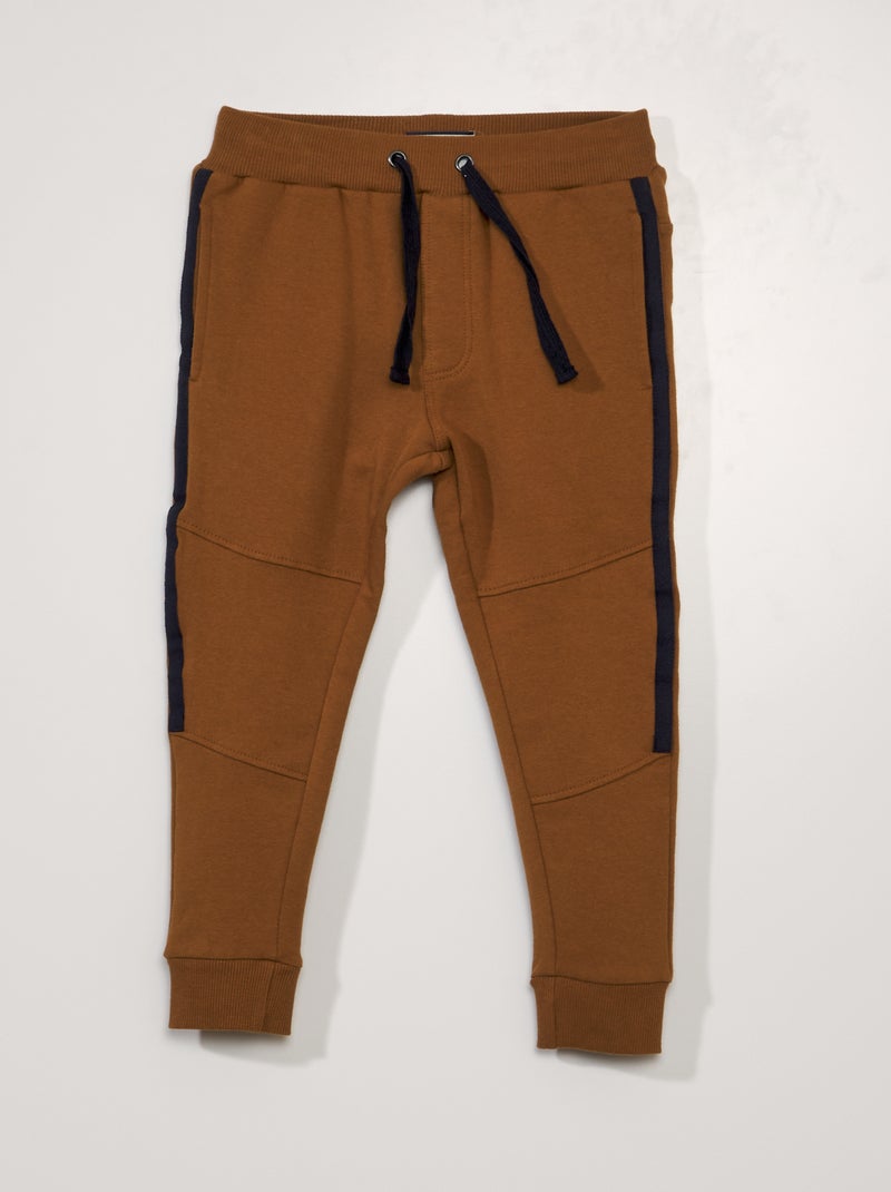 Broek van joggingstof BRUIN - Kiabi