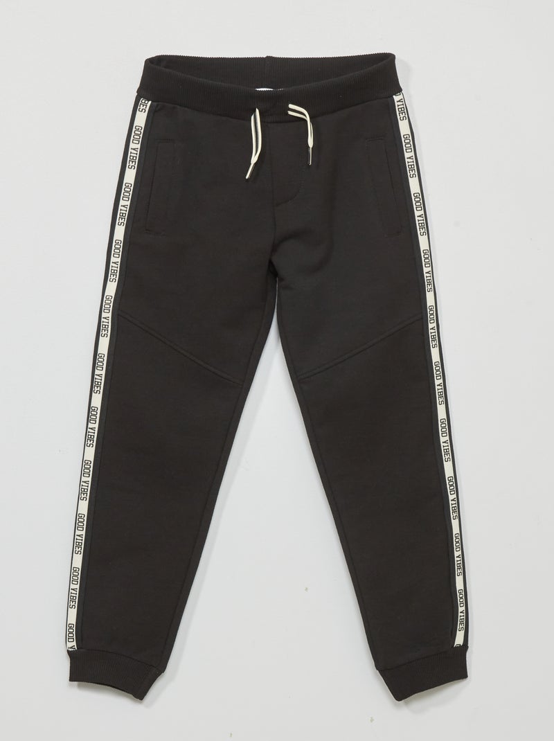 Broek van joggingstof ZWART - Kiabi