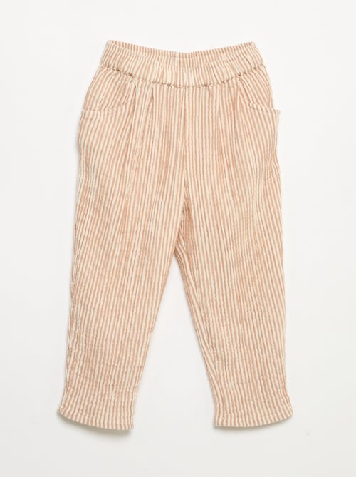Broek van katoenen gaas - Kiabi