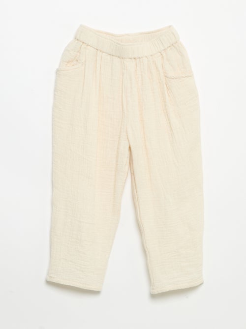 Broek van katoenen gaas - Kiabi