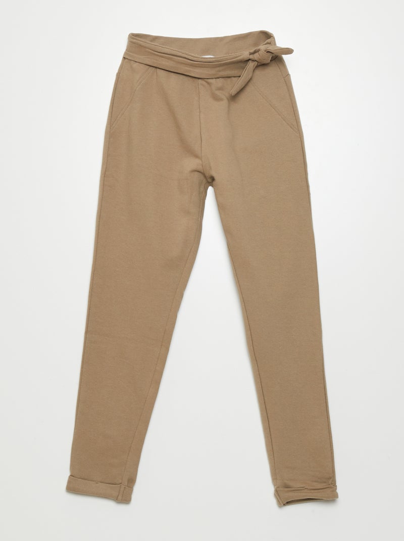 Broek van lichte joggingstof KAKI - Kiabi