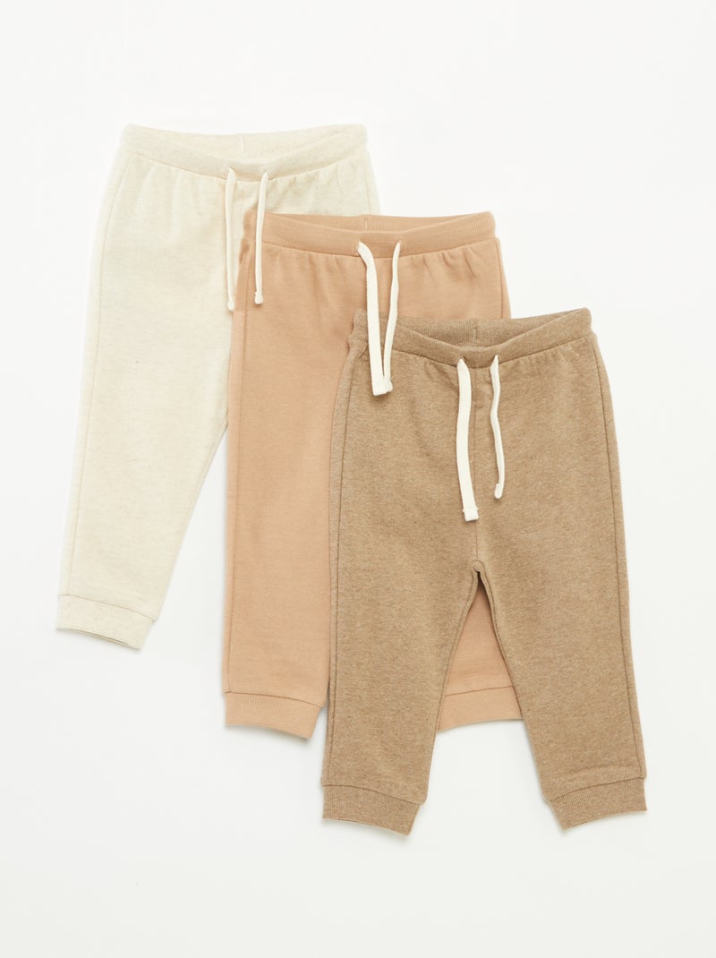 Broek van lichte joggingstof met elastische tailleband Biege - Kiabi