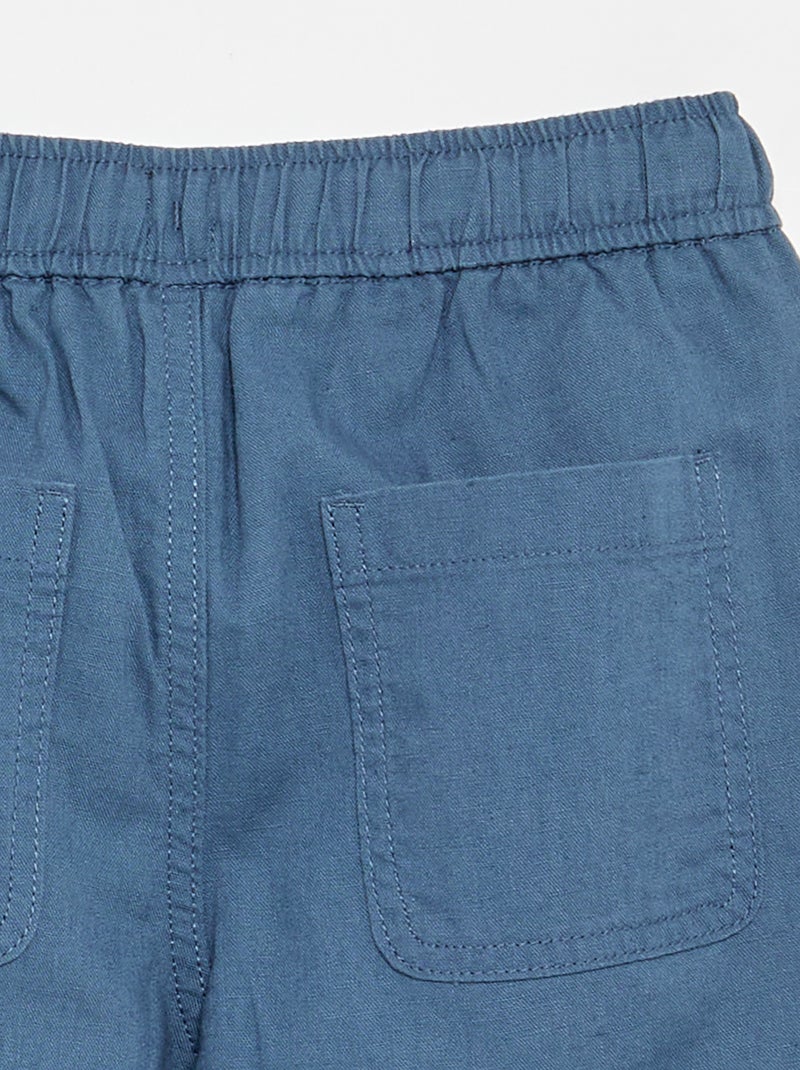 Broek van linnen en katoen Blauw - Kiabi
